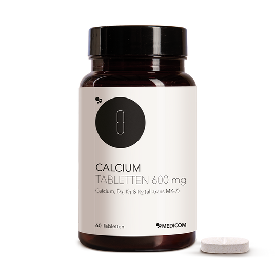 Die Produktdose von Calcium Tabletten 600 mg in der Vorderansicht