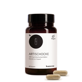 Artischocke von Medicom – die Produktdose von Artischocke mit zwei Kapseln im Vordergrund