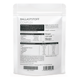 Die Rückseite des Zippbeutels von Ballaststoff Complex von Medicom