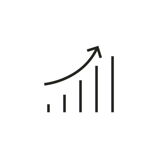 Icon für eine Statistik mit Aufwärtspfeil