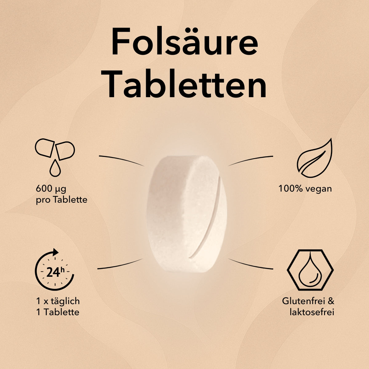 Medicom Folsäure Tabletten: vegan, gluten- & laktosefrei, zur täglichen Einnahme-ideal für allgemeine Gesundheit oder während der Schwangerschaft. Klare Dosierungsinfo. Perfekt, wenn Sie Folsäure kaufen möchten!.