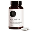 Die Produktdose von Nobilin Gelenk Aktiv® mit Vitamin C. Produktdose mit Etikett und zwei Kapseln im Vordergrund.