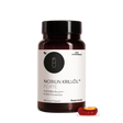 Die Produktdose von Nobilin Krillöl® Forte und eine Licaps-Kapsel im Vordergrund