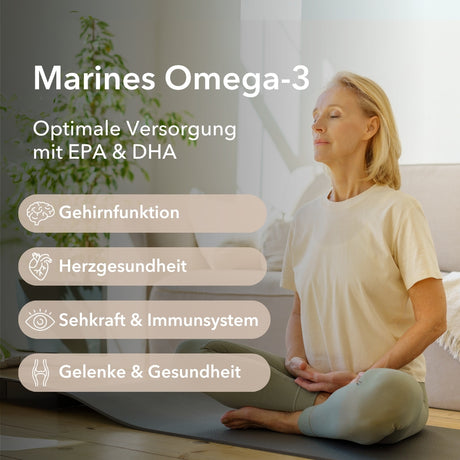 Produktinformationen zu Nobilin Krillöl® Omega 3 Plus mit der Angabe von Anwendungsgebieten: Gehirnfunktion, Herzgesundheit, Sehkraft und Immunsystem sowie Gelenke und Gesundheit

